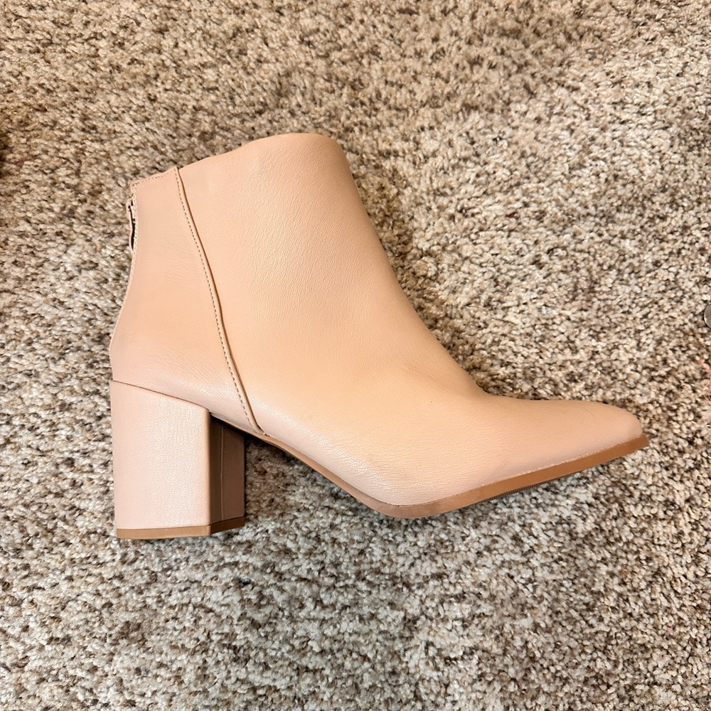 Beige ankle booties
